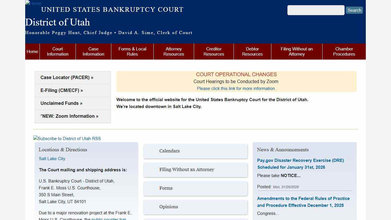 District of Utah United States Bankruptcy Court